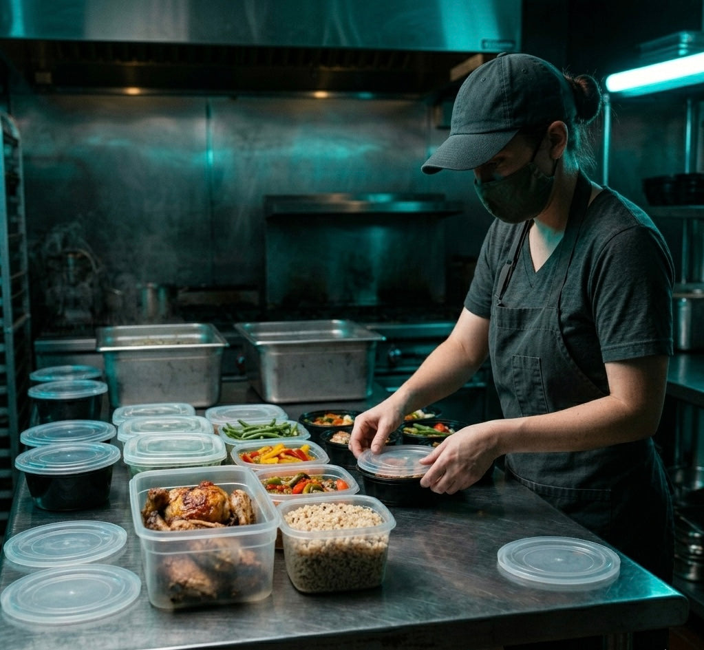 Round Microwave Containers with Lid — Food Service Grade