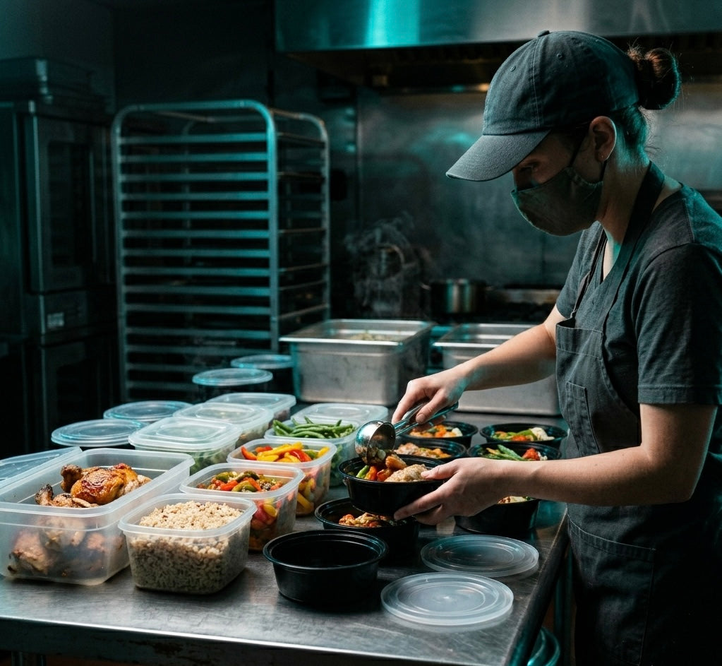 Round Microwave Containers with Lid — Food Service Grade