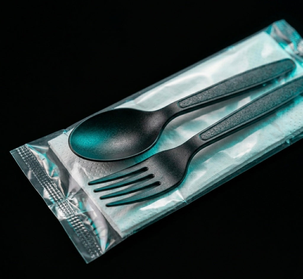 Black VIP Cutlery — Premium Black Plastic — Food Service Grade