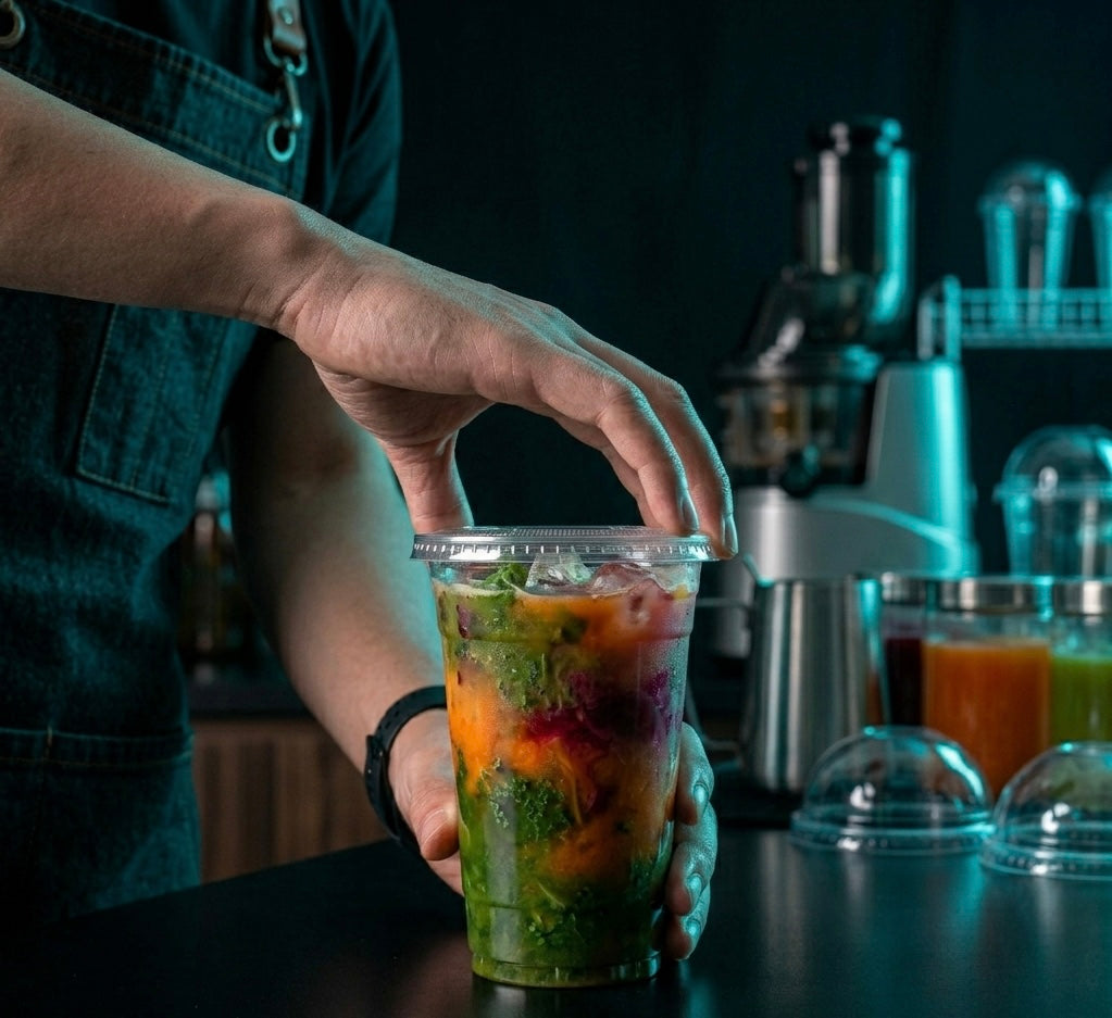PET Cup Lids — Flat & Dome — Food Service Grade