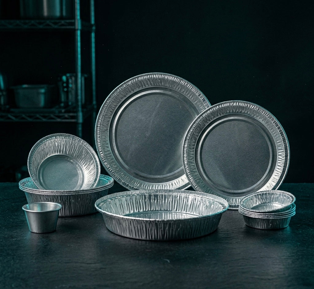 Round Aluminum Containers & Trays — Food Service Grade