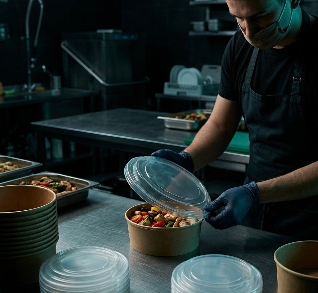 Paper Bowl Lids — Clear Plastic — Food Service Grade