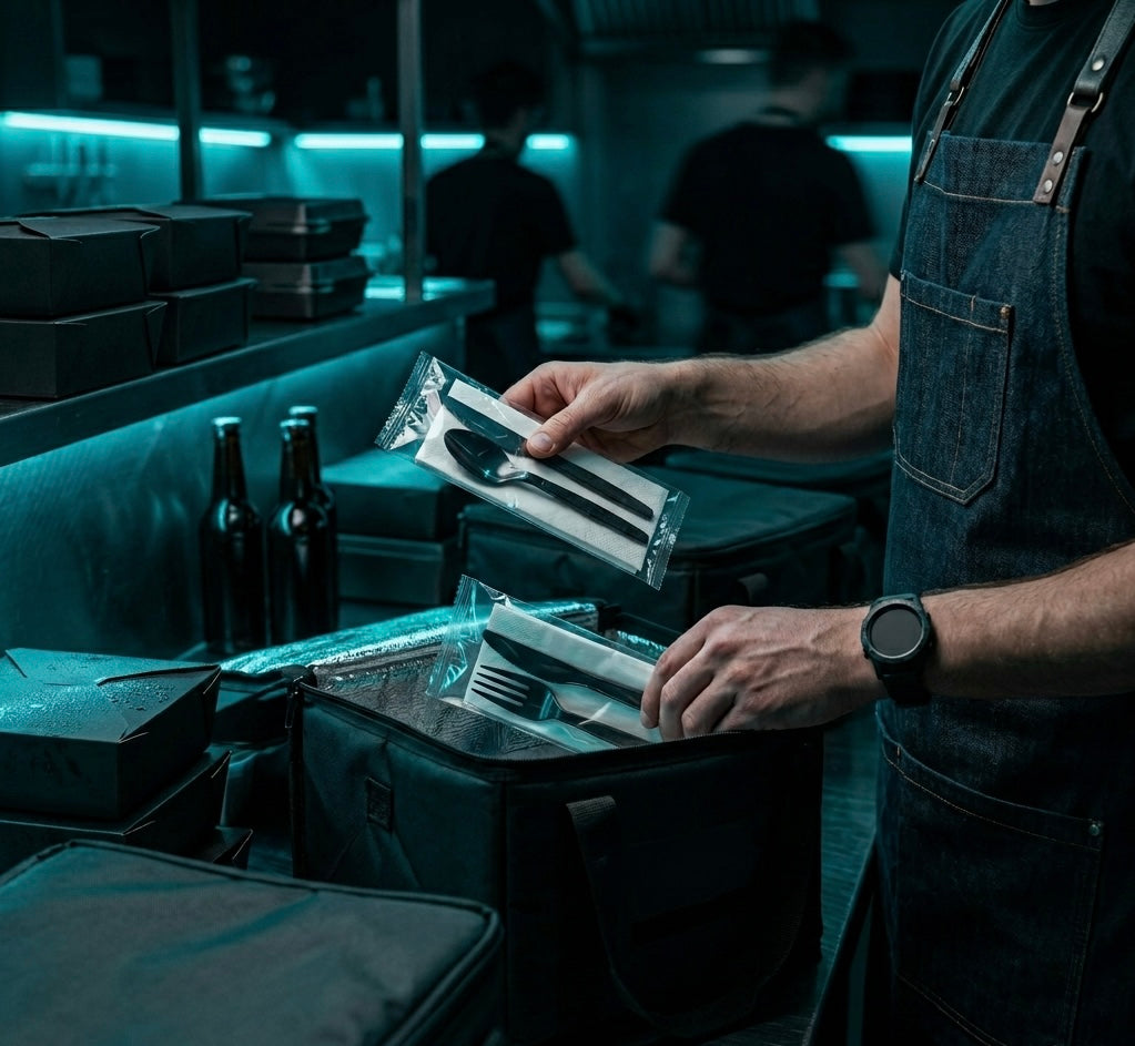 Black VIP Cutlery — Premium Black Plastic — Food Service Grade