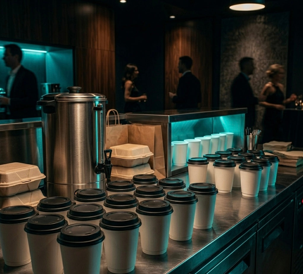 Paper Cup Lids — Black — Food Service Grade