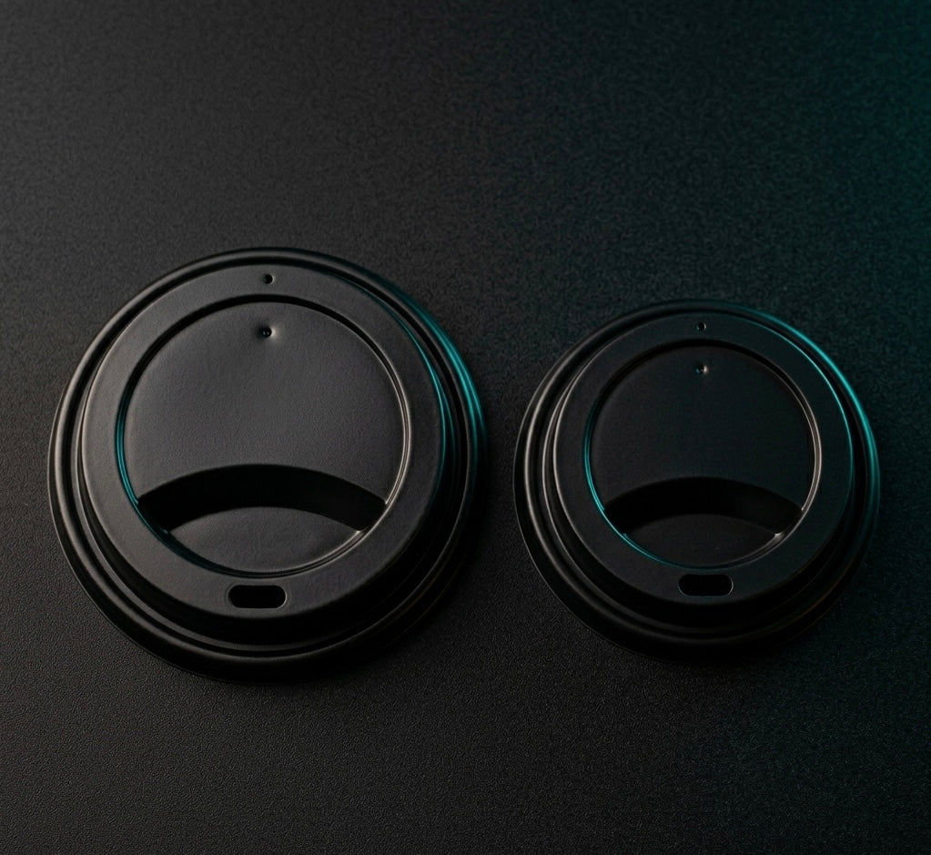 Paper Cup Lids — Black — Food Service Grade