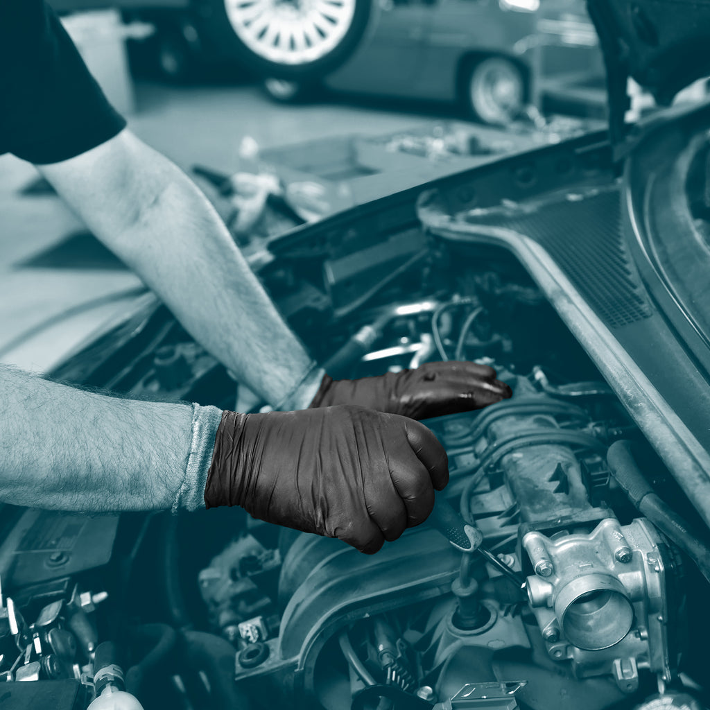 Carbonite HD 6.6 Mil Black Nitrile Gloves — Heavy Duty Powder-Free