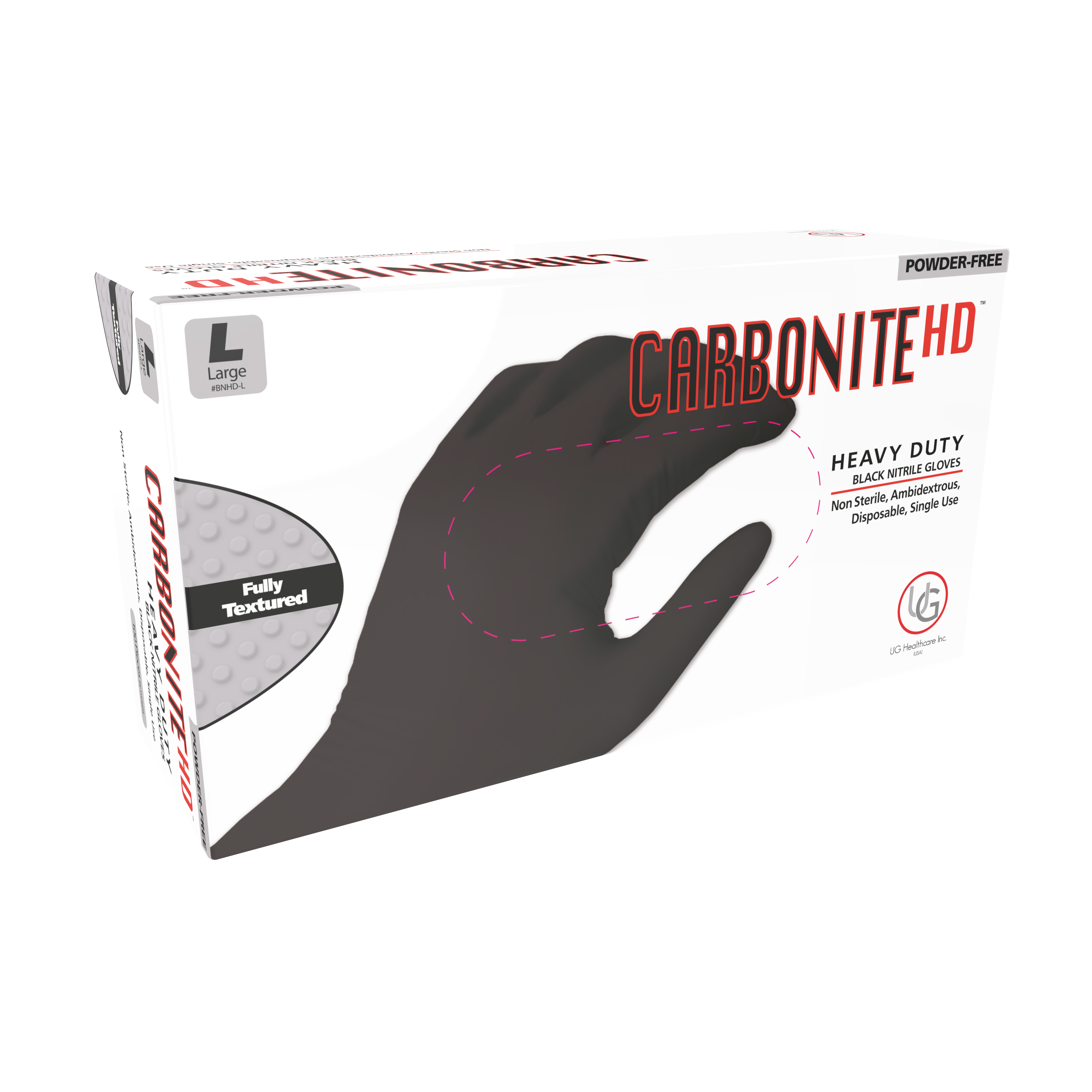Carbonite HD 6.6 Mil Black Nitrile Gloves — Heavy Duty Powder-Free