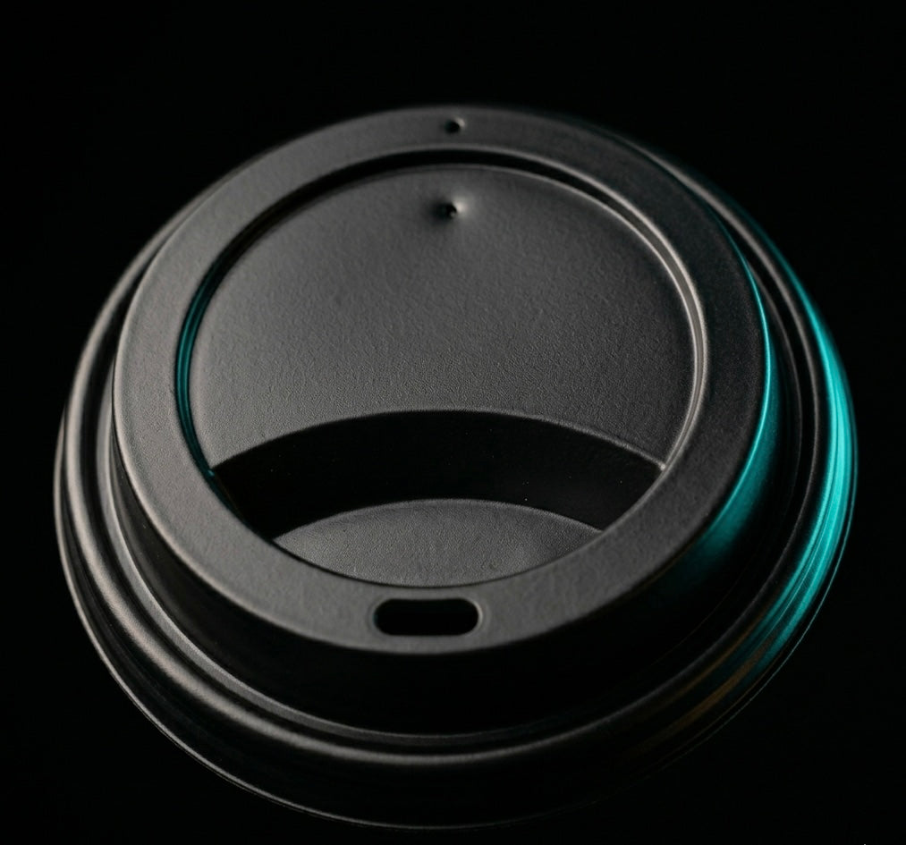Paper Cup Lids — Black — Food Service Grade
