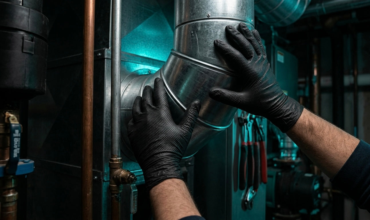 8 Mil Diamond Textured Nitrile Gloves — 1 Case (1,000 Gloves)