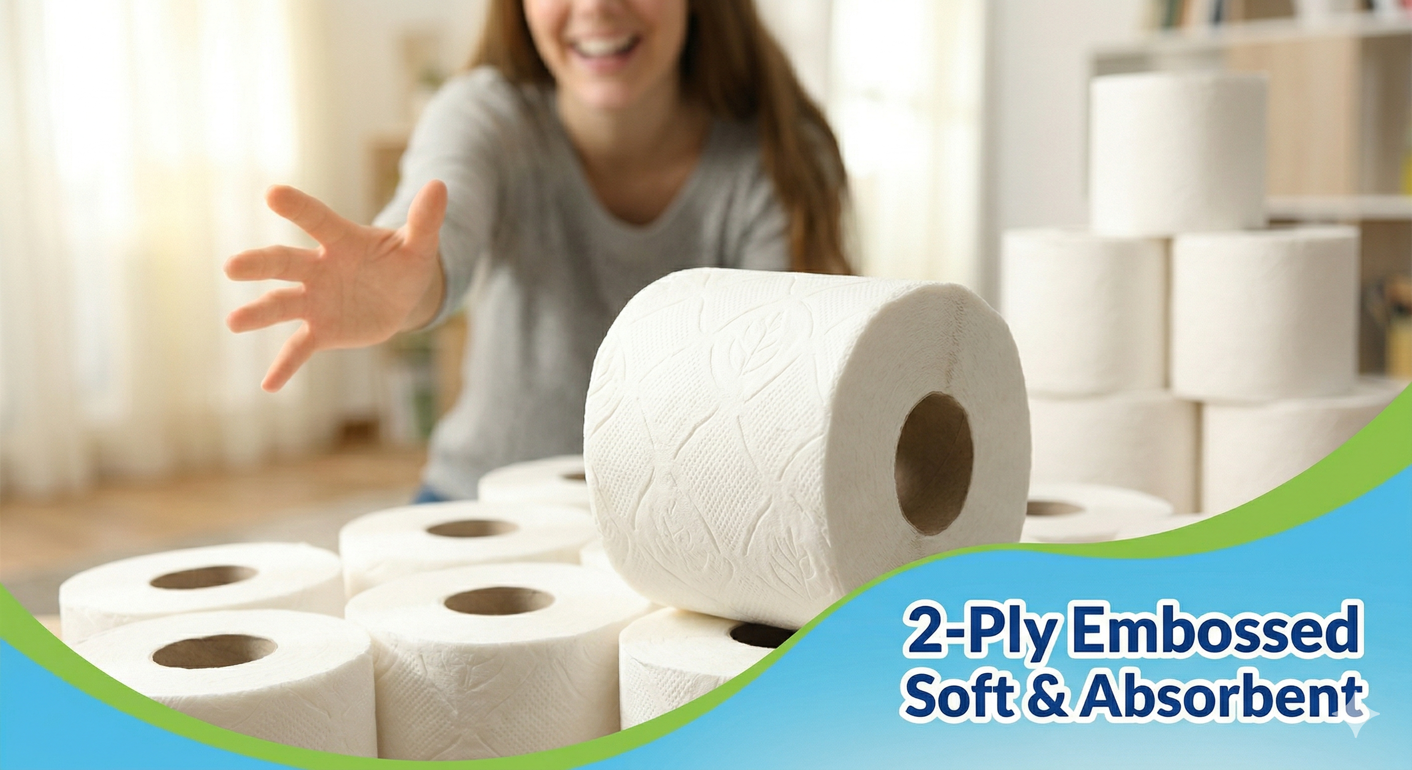 Premium 2-Ply Embossed Bathroom Tissue | Soft & Absorbent Bulk Rolls