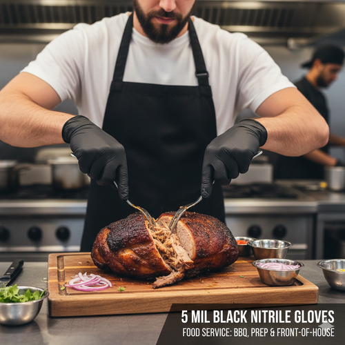 5 Mil Black Nitrile Gloves