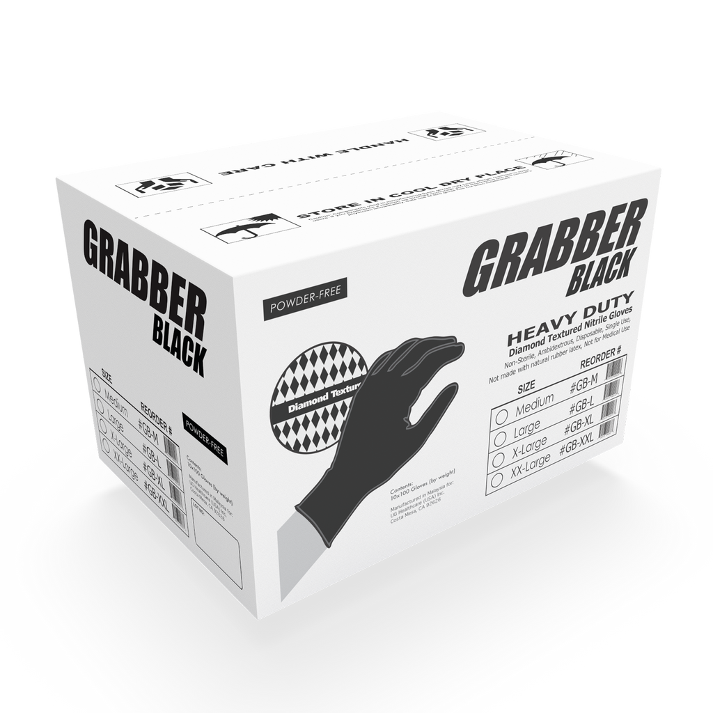 8 Mil Black Diamond-Grip Nitrile Gloves