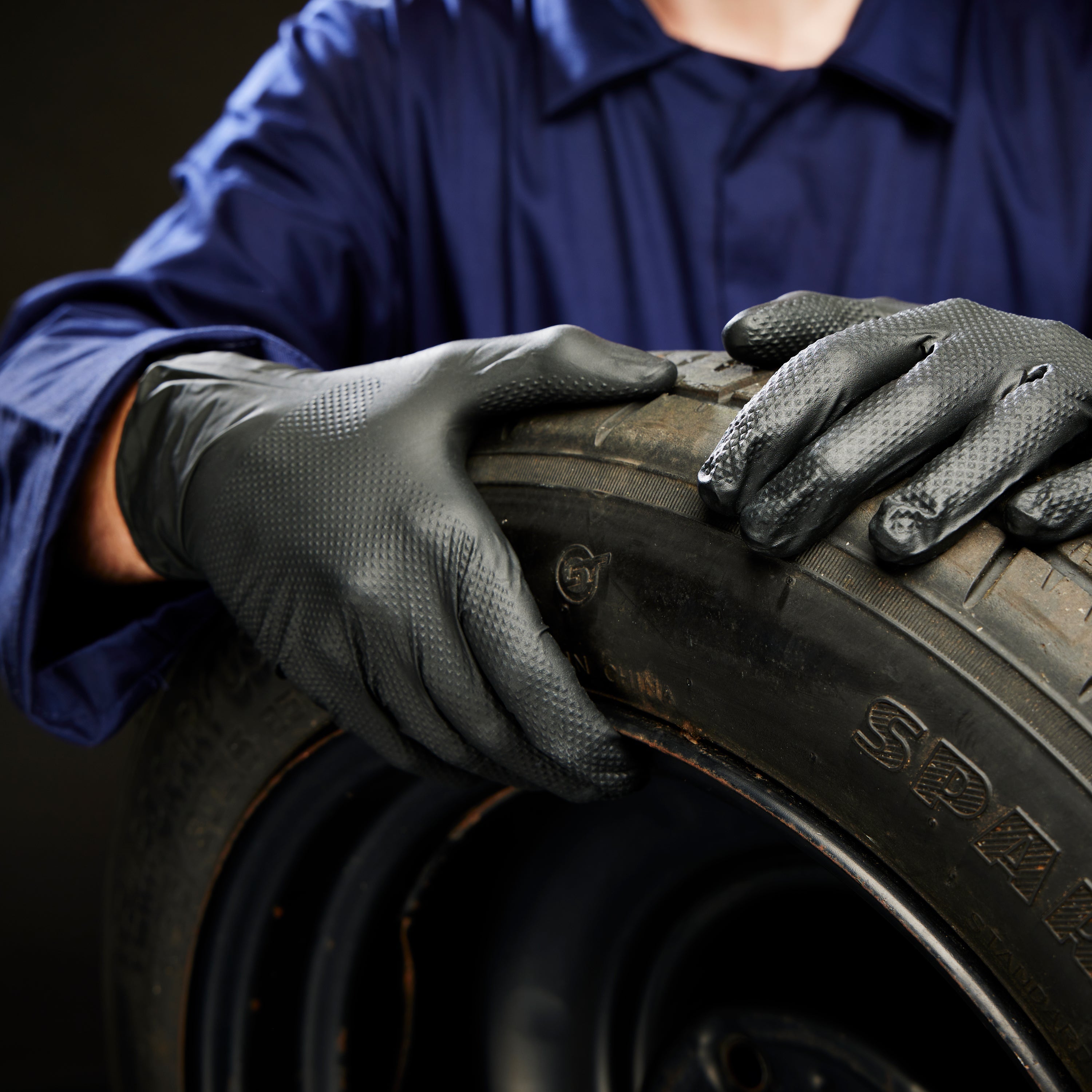 8 Mil Black Diamond-Grip Nitrile Gloves