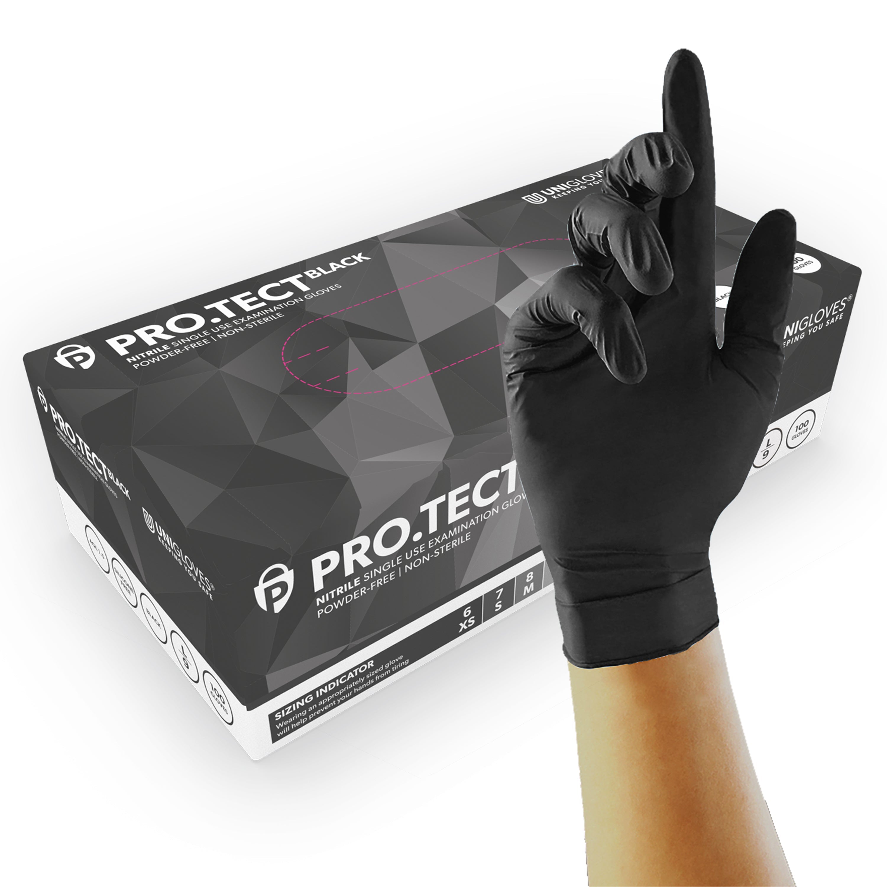 5 Mil Black Nitrile Gloves