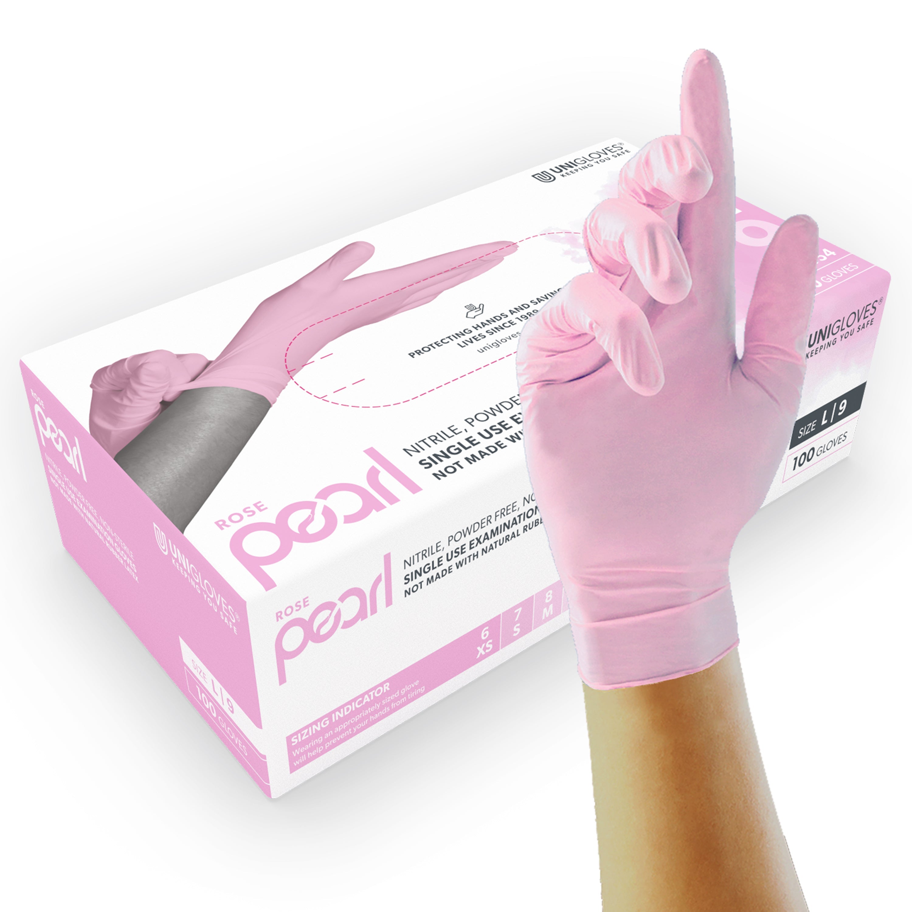 4 Mil Professional Rose Nitrile Gloves