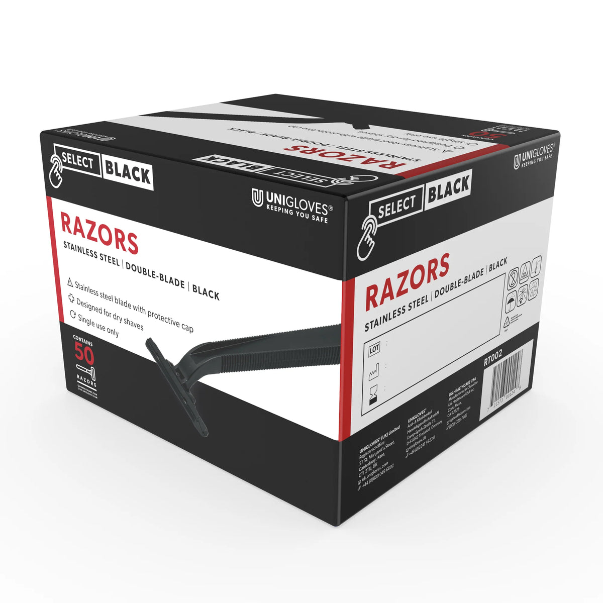 Disposable Razors, Single Use, Black, for Tattoo and Barber Prep