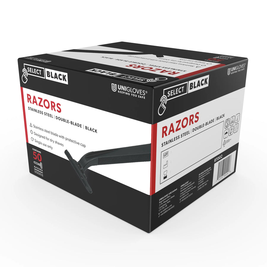 Disposable Razors, Single Use, Black, for Tattoo and Barber Prep