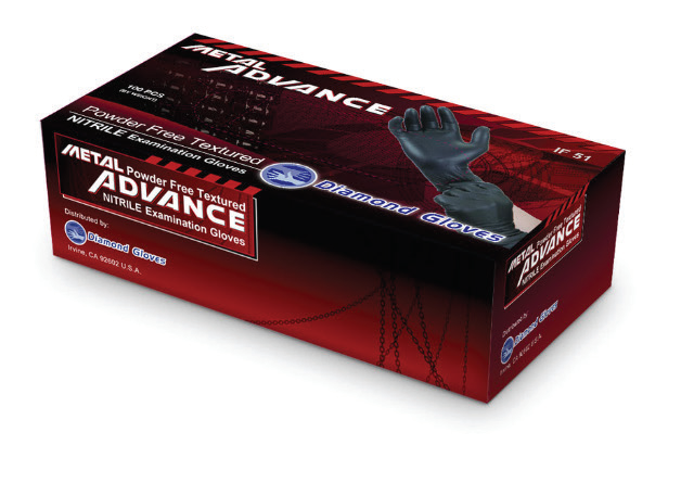 Black textured nitrile exam gloves, 5 mil, 100 per box