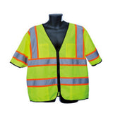 Lime Class 3 hi viz mesh safety vest with reflective tape