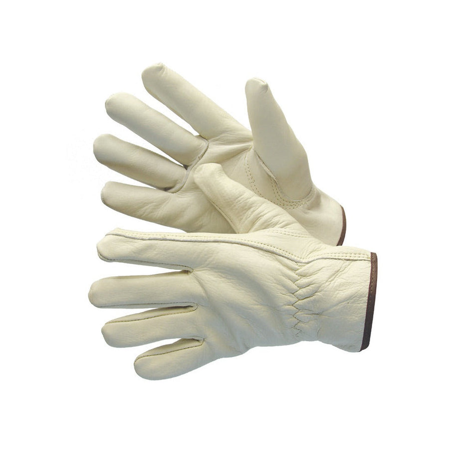 Cowhide leather driver gloves with keystone thumb, unlined