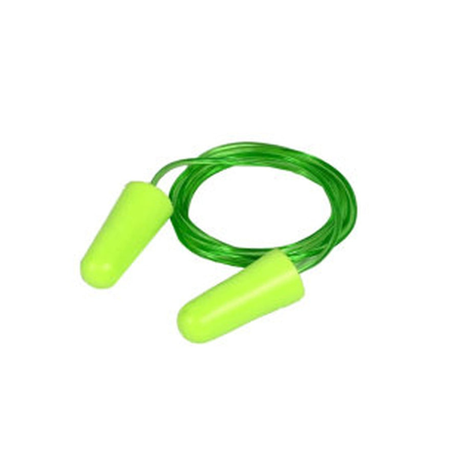 Hi viz green corded foam earplugs