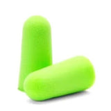 Hi viz green disposable foam earplugs, uncorded