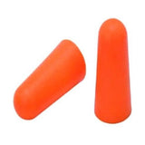 Orange disposable foam earplugs, uncorded
