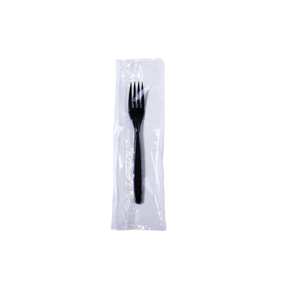 Individually Wrapped VIP Black Heavyweight Plastic Forks (250/Case)