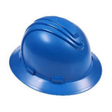 Blue full brim hard hat
