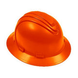 Orange full brim hard hat