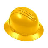 Yellow full brim hard hat