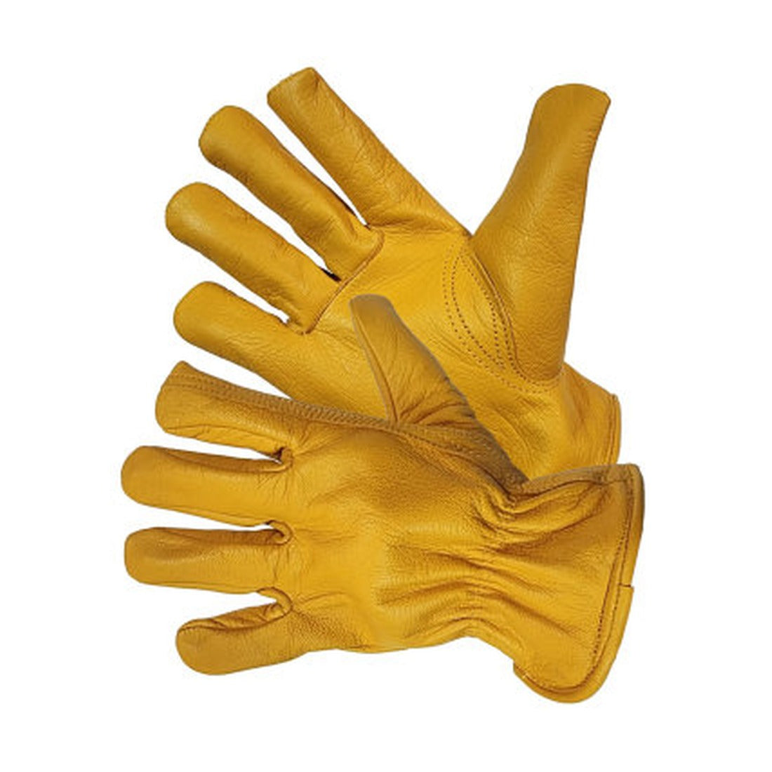 Golden brown goatskin leather driver gloves
