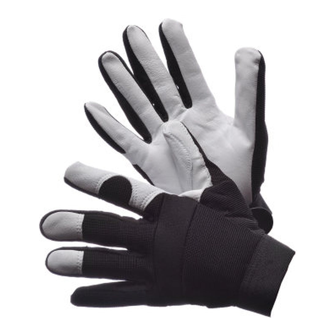 Goatskin palm mechanic gloves with spandex back and hook and loop closure