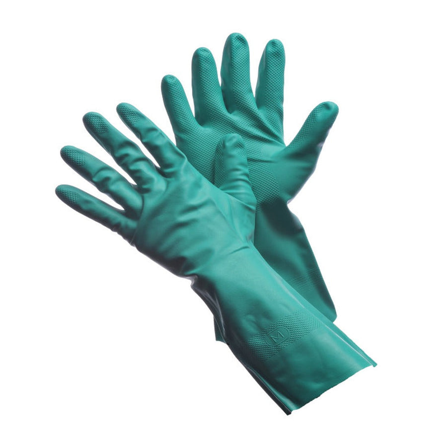 Green nitrile chemical resistant gloves, 15 mil, 13 inch