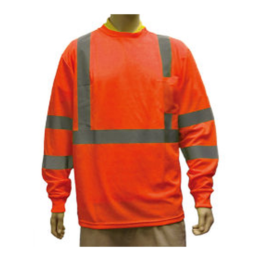 Lime Class 3 hi viz long sleeve shirt with reflective tape