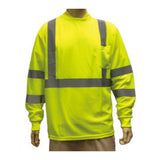 Lime Class 3 hi viz long sleeve shirt with chest pocket
