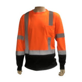 Orange Class 3 hi viz long sleeve shirt with black bottom