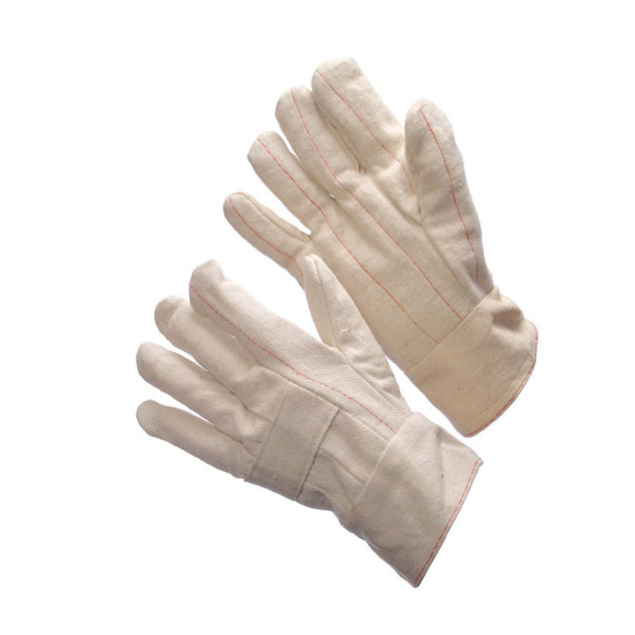 Hot mill cotton canvas gloves, 24 ounce, band top with knuckle strap