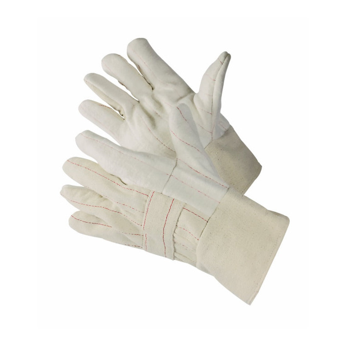 Hot mill cotton gloves, 30 ounce, burlap lined with double cuff