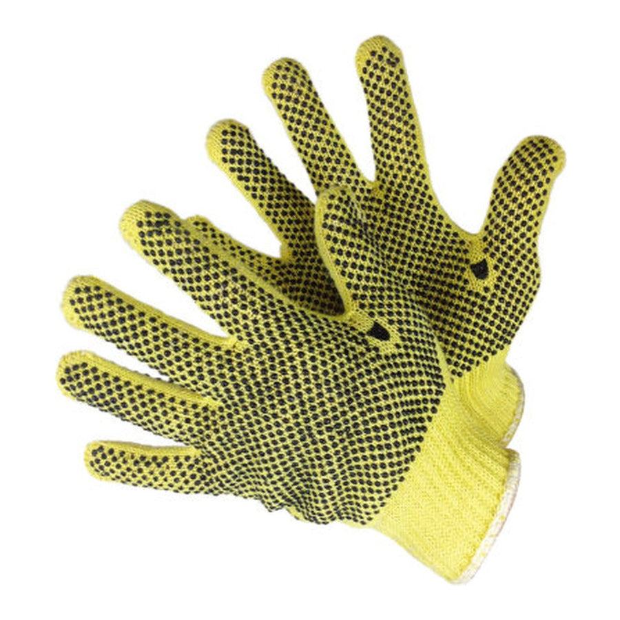 Kevlar string knit gloves with PVC dots on both sides