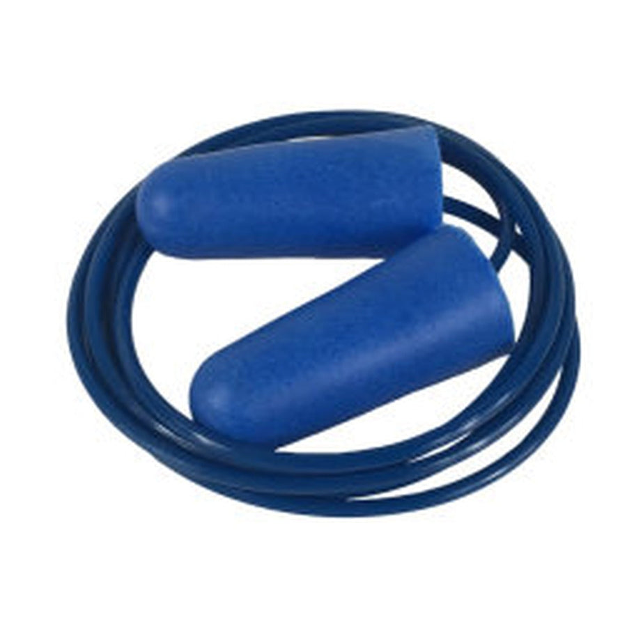 Blue metal detectable corded earplugs
