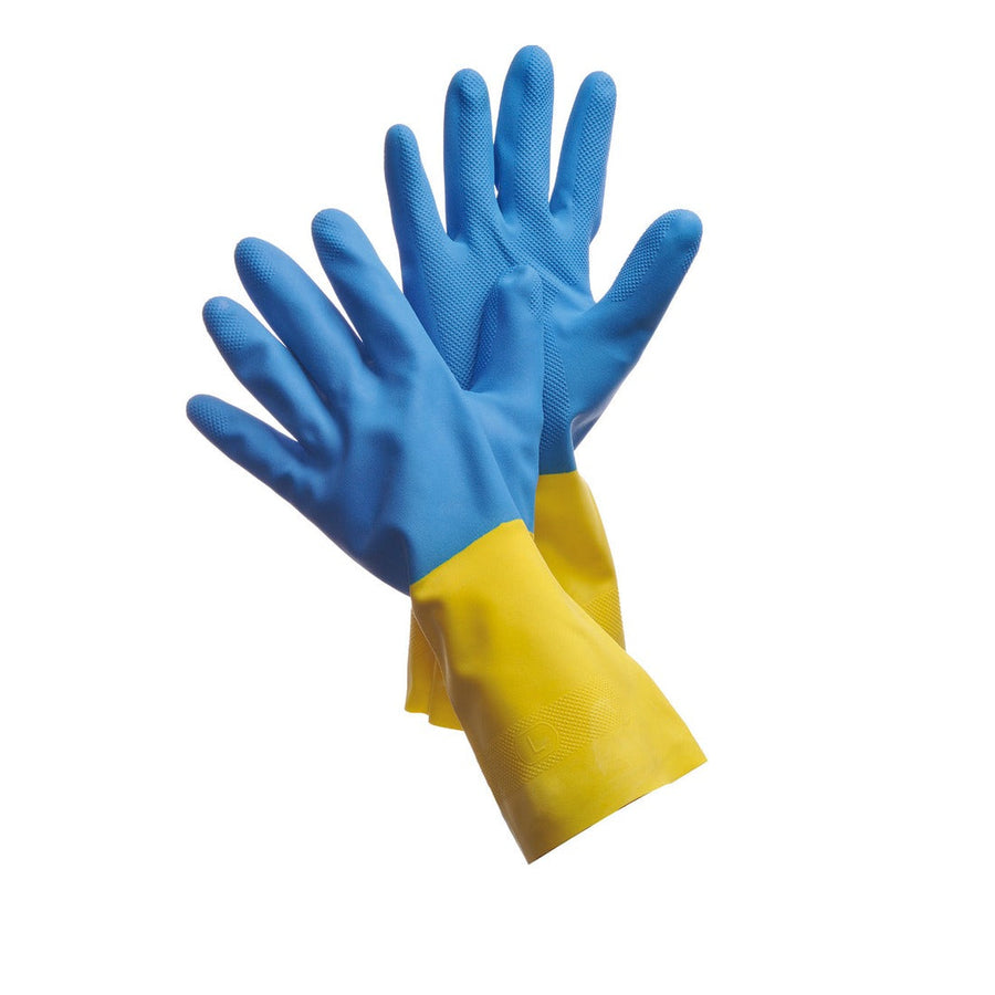 Blue neoprene over latex chemical resistant gloves, 13 inch