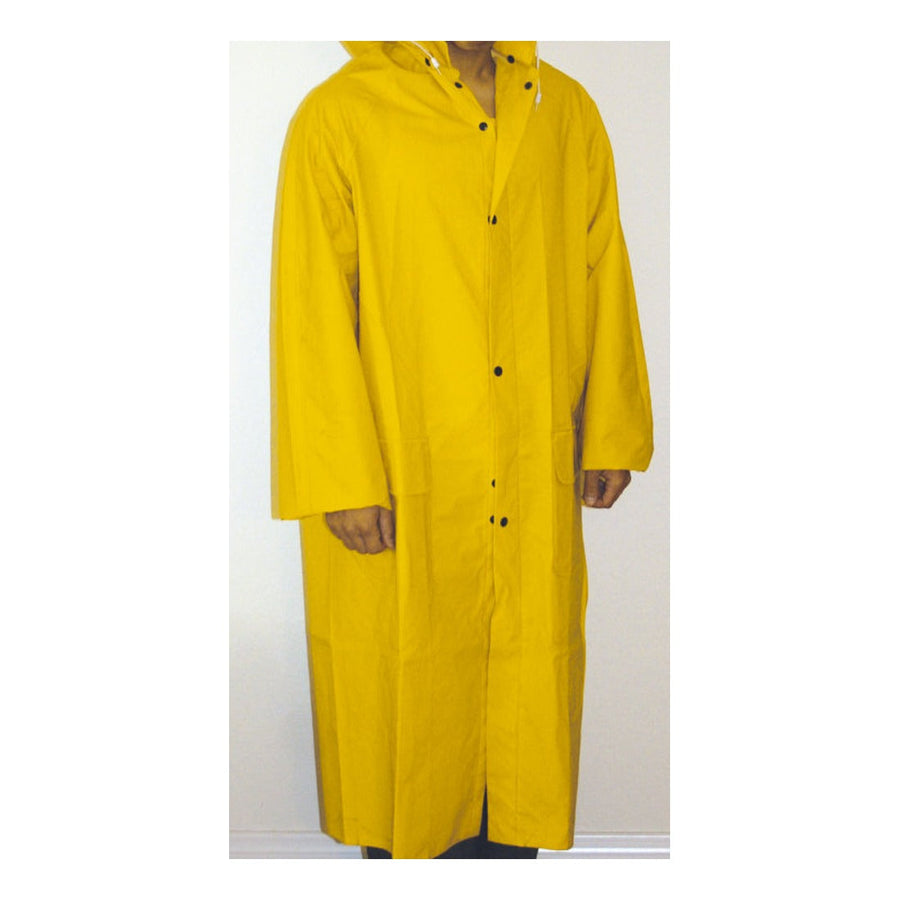 Yellow PEVA hooded raincoat
