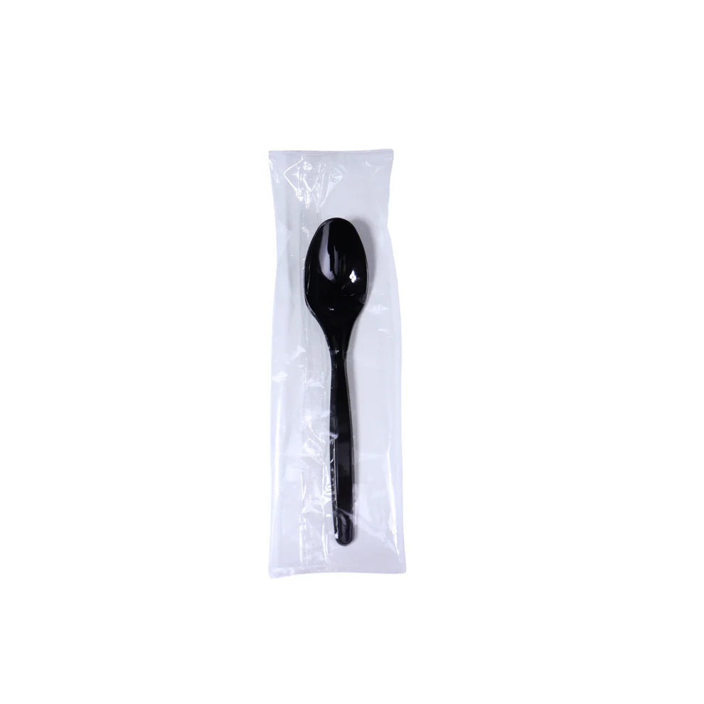 Individually Wrapped VIP Black Heavyweight Plastic Spoons (500/Case)