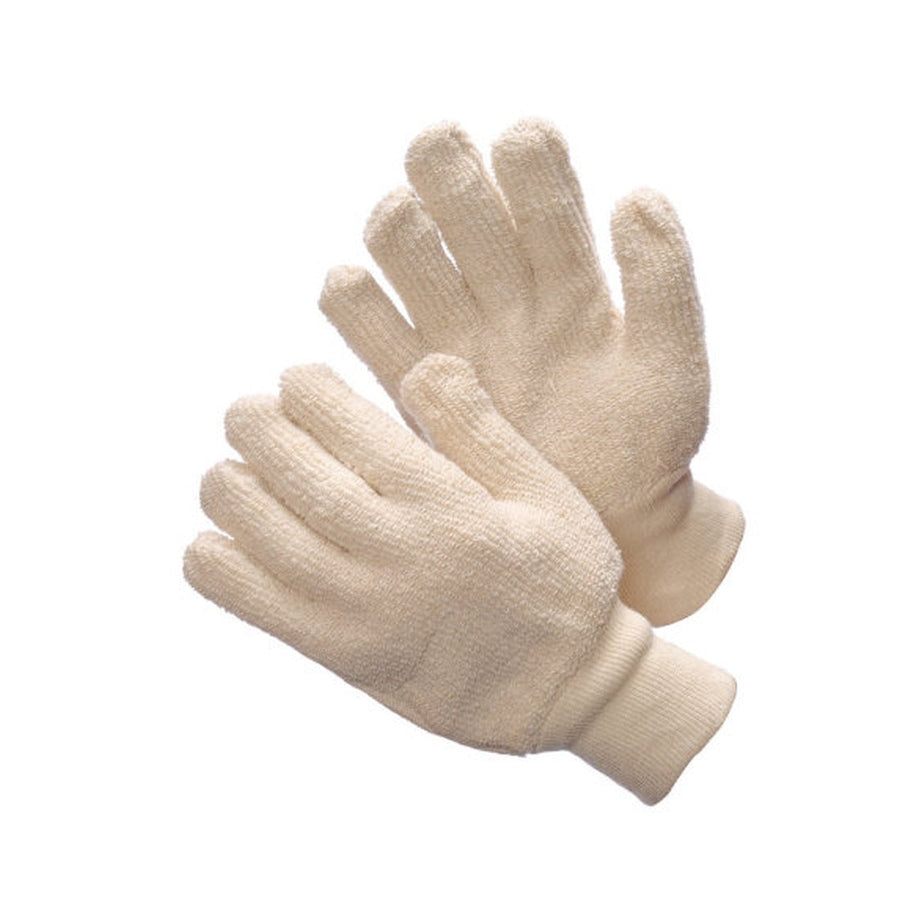 Seamless reversible terry cloth work gloves